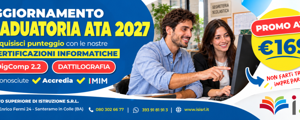 Certificazioni Informatiche ATA 2027: DigComp 2.2 e Dattilografia